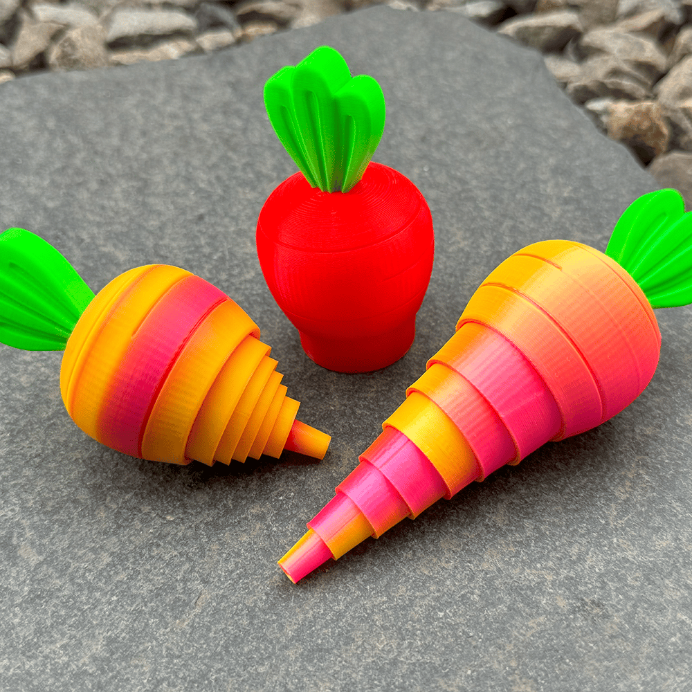 🥕3D Printed Decompression And Retractable Carrot Toy