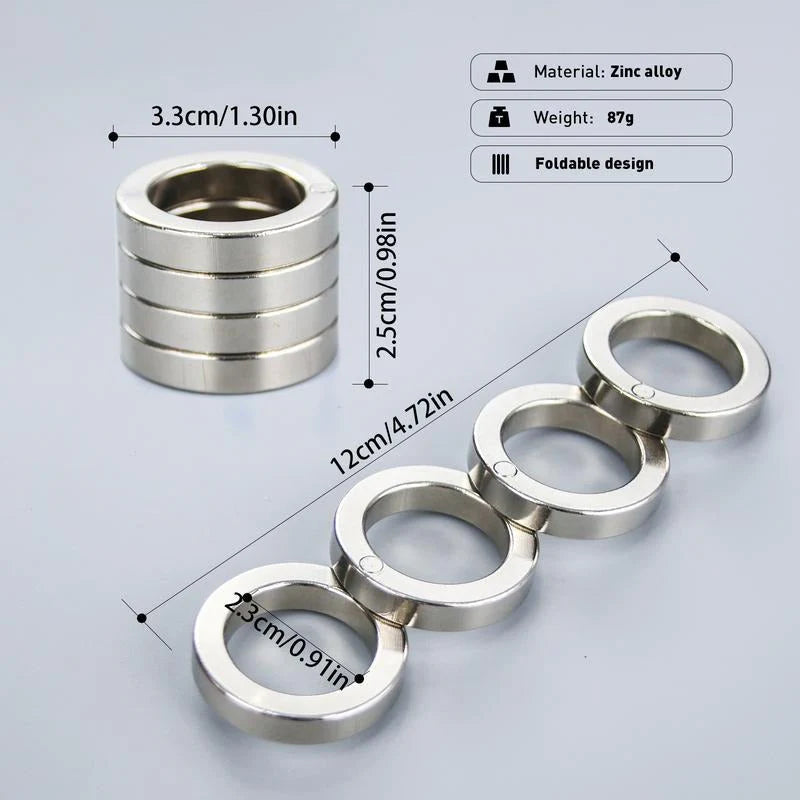 Foldable Four-Ring Titanium Steel Fidget Toy