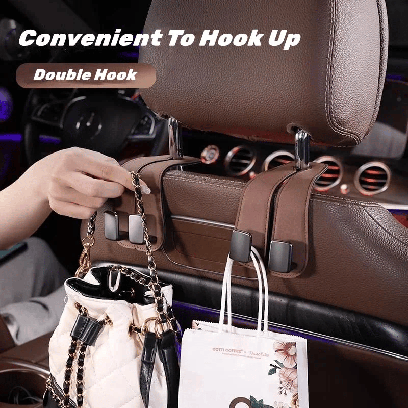 Eptchn TwinHook Leather Car Headrest Hangers