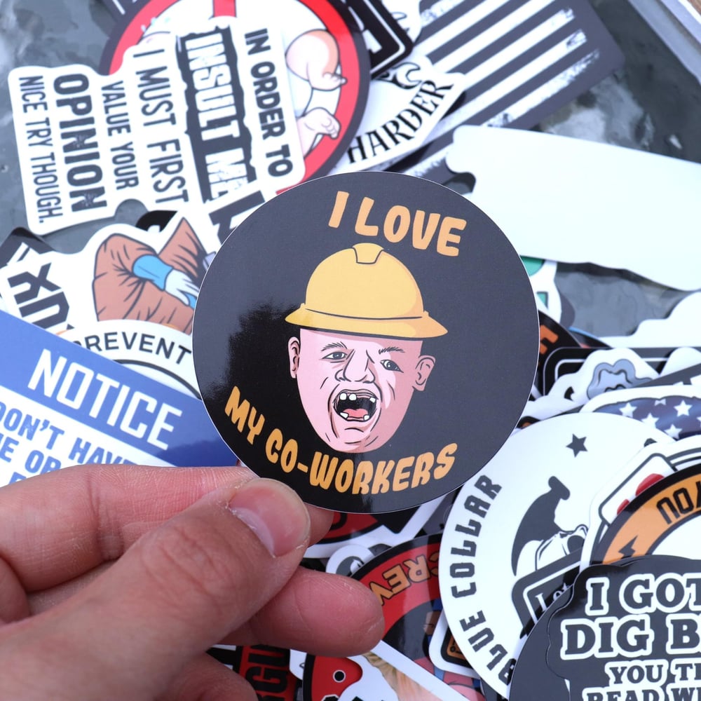 π₯123Pcs Blue Collar Funny Stickers π·ββοΈ
