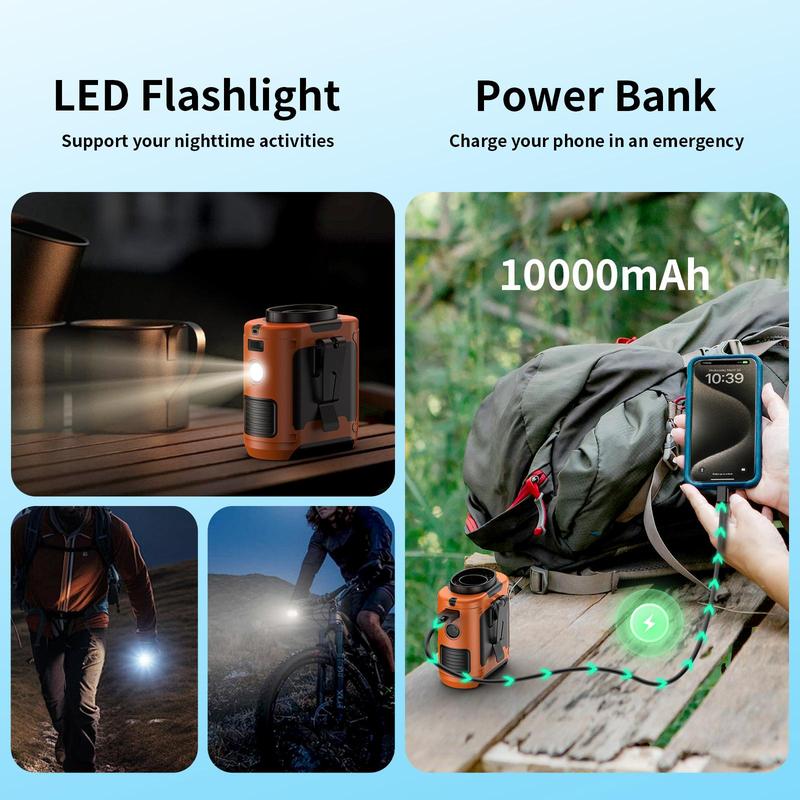 ☀️Last Day 49% OFF-10000mAh Outdoor Digital Fan with Flashlight