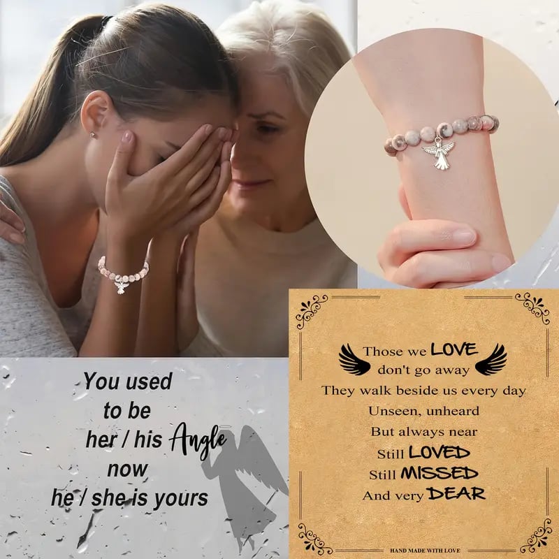 🎁Last Day BUY 1 GET 1 FREE - Memorial Gifts Angel Wings Healing Crystal Bracelet