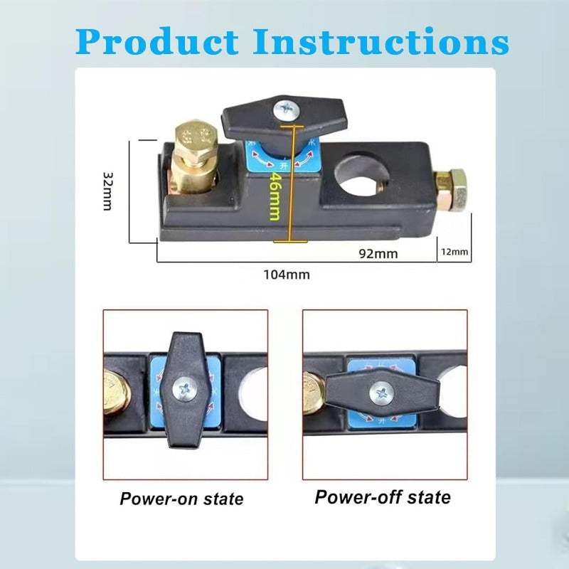 Heavy-Duty Copper Battery Disconnect Switch ✦ Universal 12V/24V Power Cut-Off