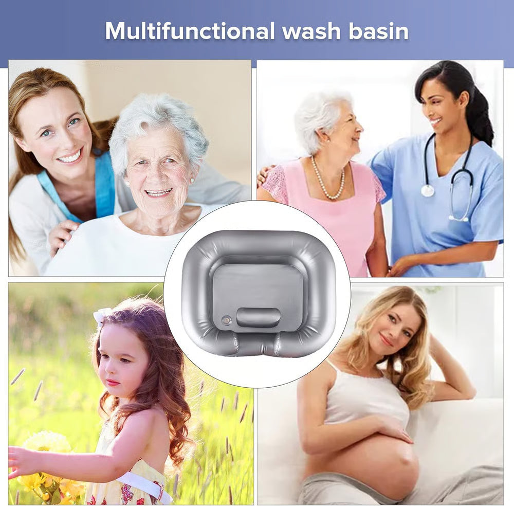 ❤️Inflatable Shampoo Basin for Bedside, Shampoo Tub for Locs,Elderly, Disabled, Pregnant, Injured, Bedridden, Handicapped