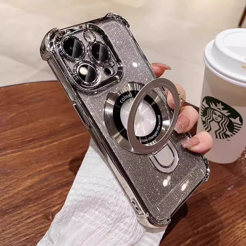 🔥New In Phone Case for iPhone 16 Series - Four Corners Air Cushion Anti-fall Case for iPhone with Invisible Ring Stand