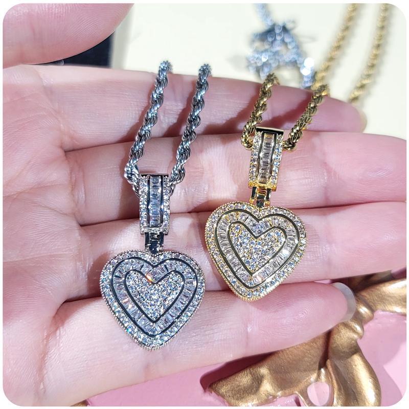 💖Last Day Sale 49% OFF💖Cubic Diamond Heart Pendant Necklace