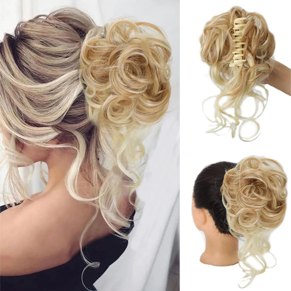 Curly Bun Hair Claw Clips