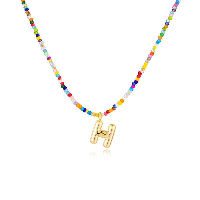 Custom Beaded Initial Necklace