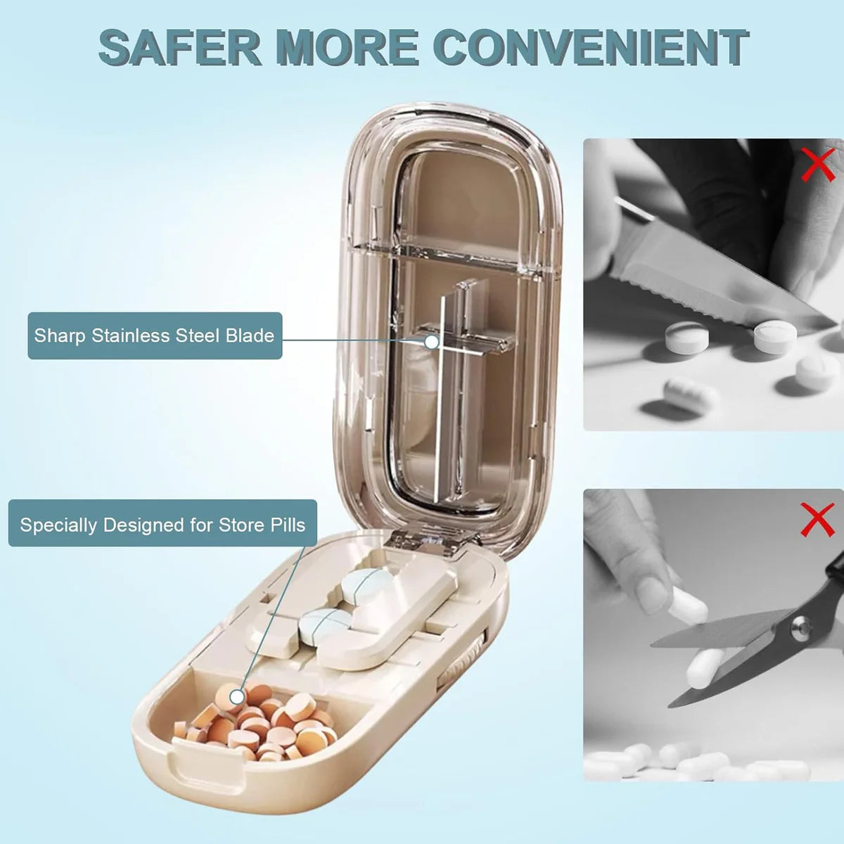 Multi-Function Pill Cutter & Storage Box