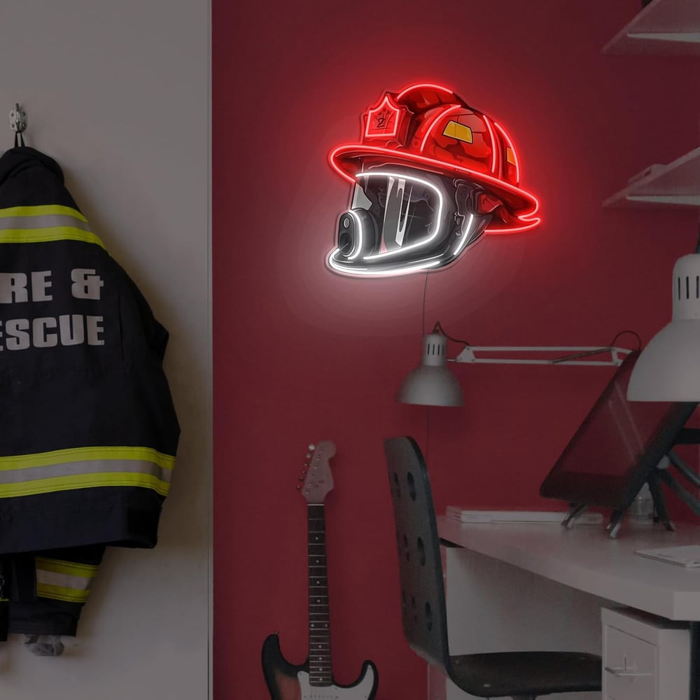 ⏰Firefighter Helmet Neon Sign🎁