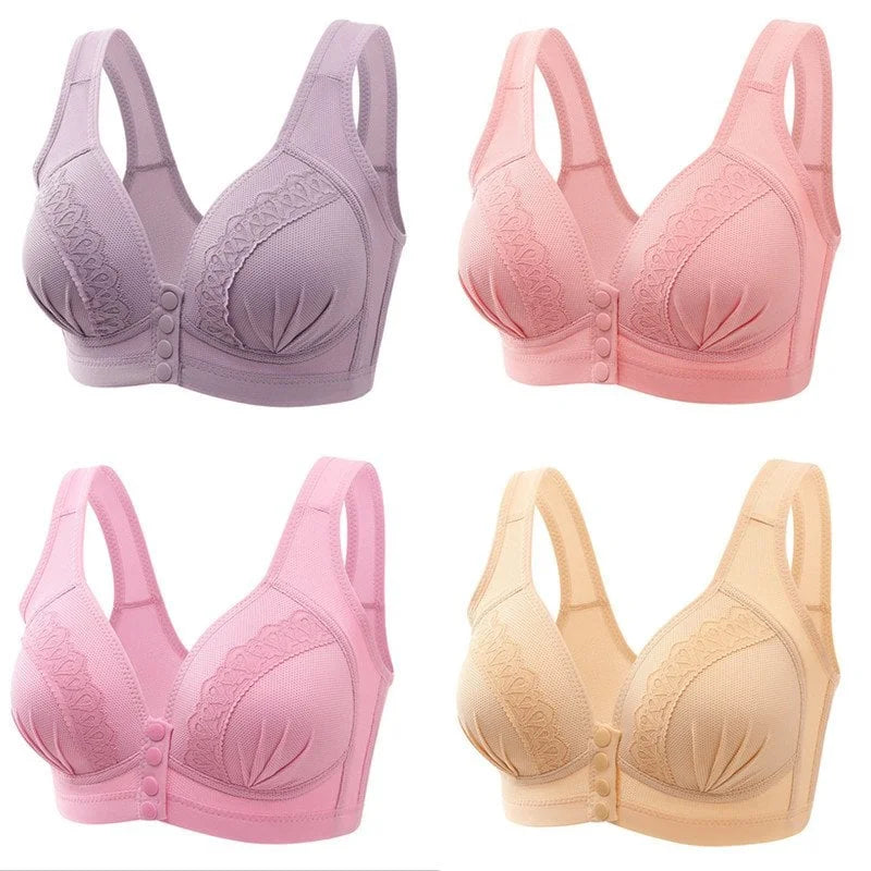 Buy 1 Get 2 Free-2025 breathable cotton bra with front button