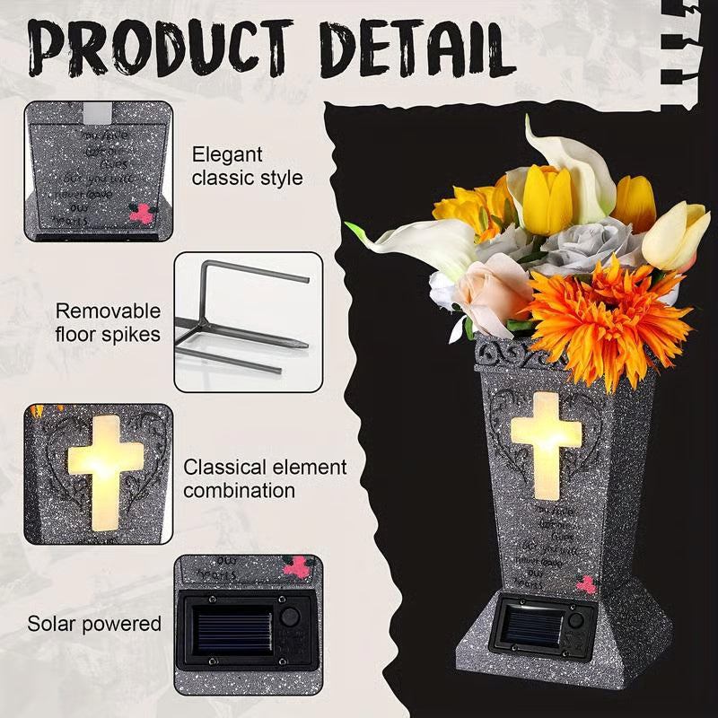 Solar Cemetery Grave Vase - Memorial Gifts For Loss Of Loved One