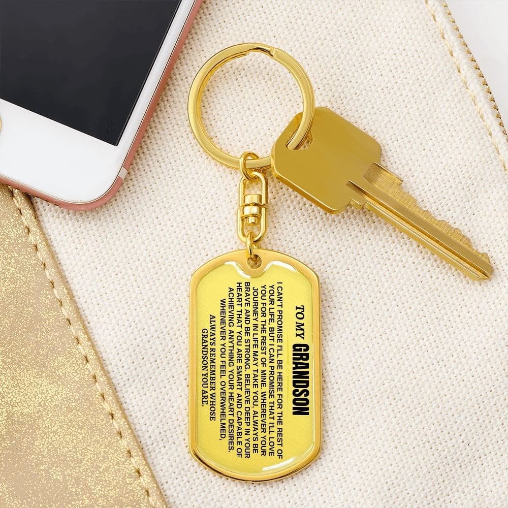 🔥 To My Grandson - Remember Whose Grandson You Are - Unique Keychain