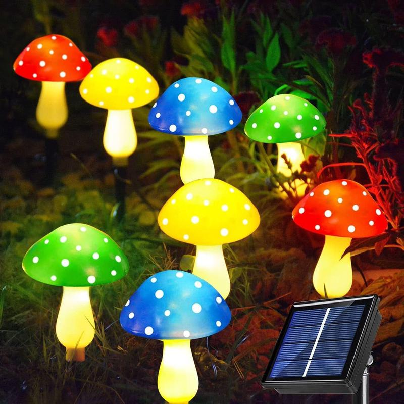 Color-Changing Solar Mushroom Garden Lights