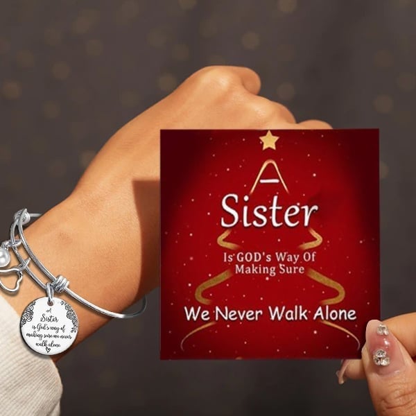 Last Day 75% OFF👯♀💖A Sister Is God's Way Of Making Sure We Never Walk Alone Bangle