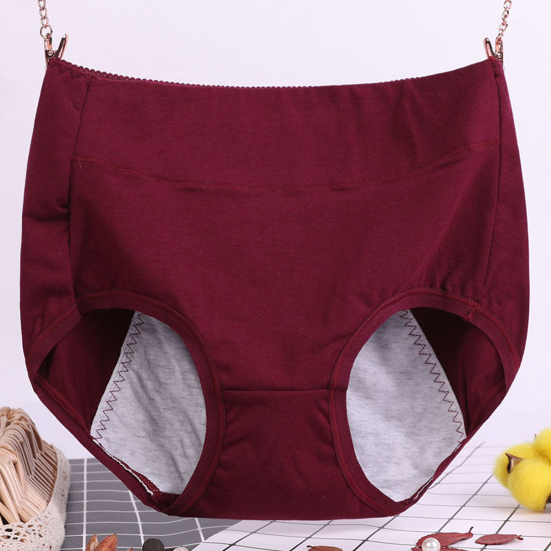 High-waisted high-waisted underwear in antibacterial and anti-drip physiological cotton