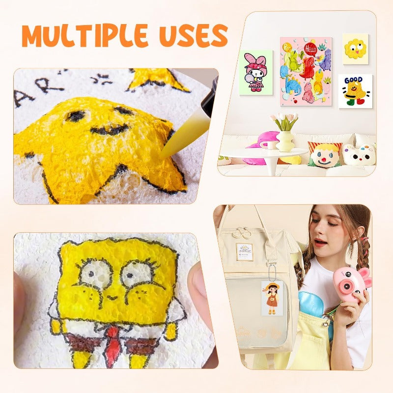 Magic Puffy-Paper – Instant 3D Craft Sheets for Kids & Creators