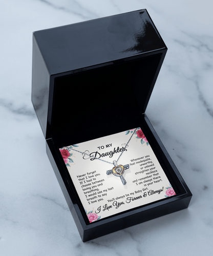 Last Day 75% OFF - To My Daughter/Granddaughter - Love You Forever Cross Dancing Necklace