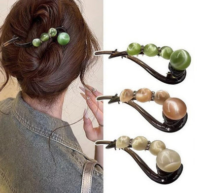 Elegant Rose Pearl Twist Hair Clip