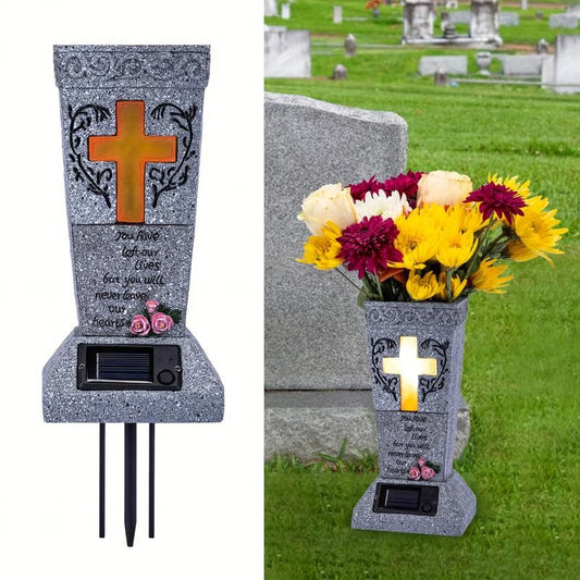 Solar Cemetery Grave Vase - Memorial Gifts For Loss Of Loved One