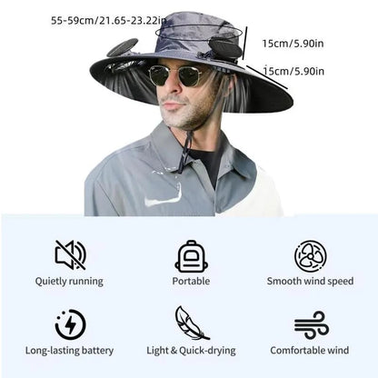 🎁Best father‘s Day Gifts❤2025 New Ultralight Solar Fan Sun Hat – Lighter Than a Baseball!⚾(Only 11oz)