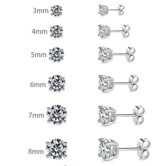 Sparkling VVS Synthetic Moissanite Stud Earrings for Women