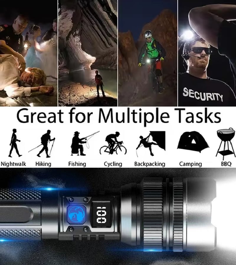 UltraBright Tactical Rechargeable Flashlight