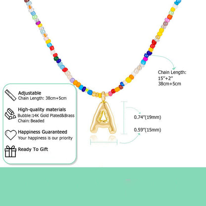 Custom Beaded Initial Necklace