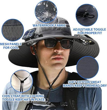 🏆 50K+ SOLD! 70% OFF – Almost Gone-⚡2025 New Ultralight Solar Fan Sun Hat – Lighter Than a Baseball!⚾(Only 11oz)