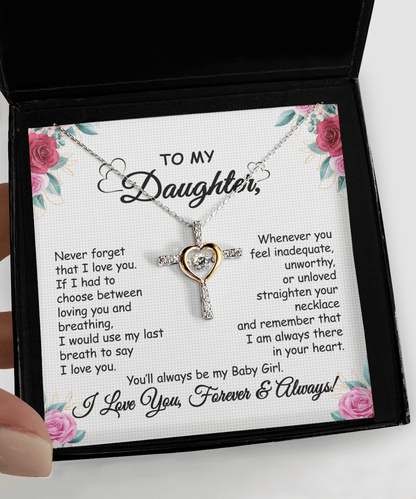 Last Day 75% OFF - To My Daughter/Granddaughter - Love You Forever Cross Dancing Necklace