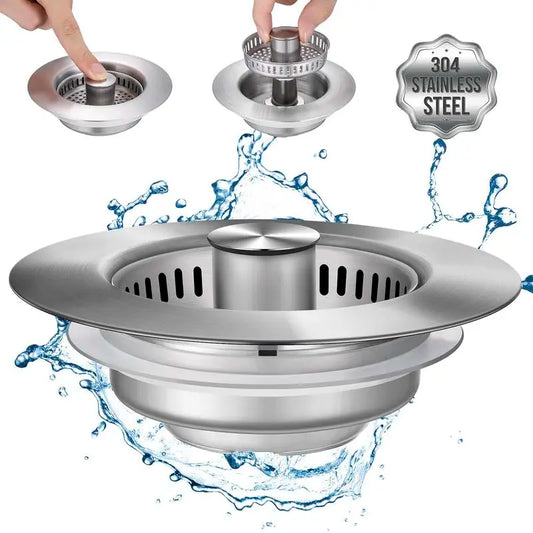 🔥LAST DAY 49% OFF-Upgraded 3 in 1 Kitchen Sink Drain Strainer