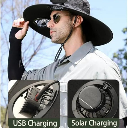🎁Best father‘s Day Gifts❤2025 New Ultralight Solar Fan Sun Hat – Lighter Than a Baseball!⚾(Only 11oz)