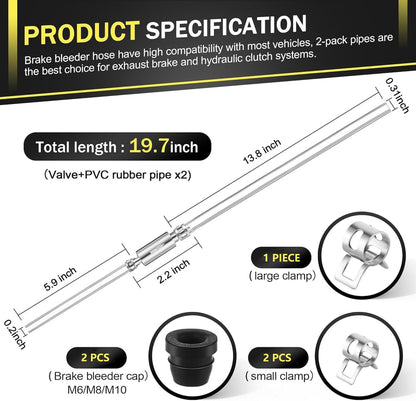 ⏰LAST DAY 49% OFF - Brake Bleeder Hose(One Way Check Valve Tube Bleeding Tool Kit)