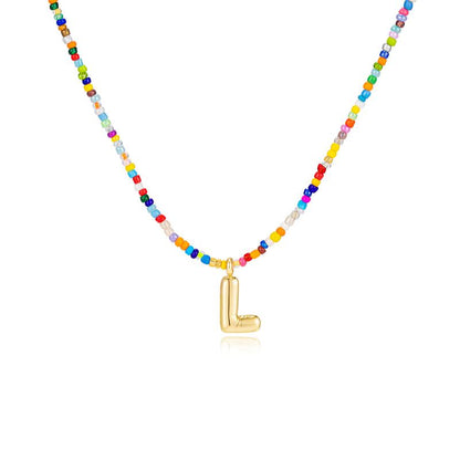 Custom Beaded Initial Necklace