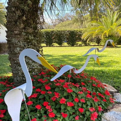 Florida Dancing Flamingo Birds Garden Metal Art