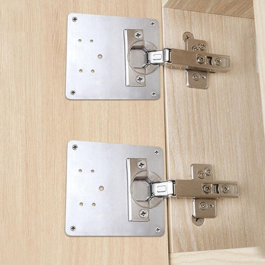 Stainless Steel Cabinet Hinge Repair Kit – Universal Mounting Plates with Screws