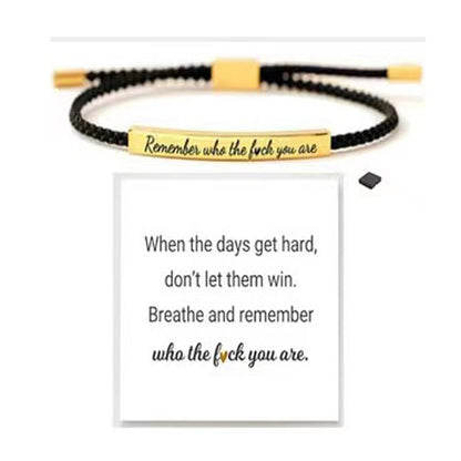 🔥LAST DAY 69% OFF - Remember Who The F♡ck You Are Motivational Tube Bracelet