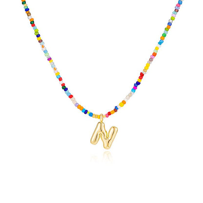 Custom Beaded Initial Necklace
