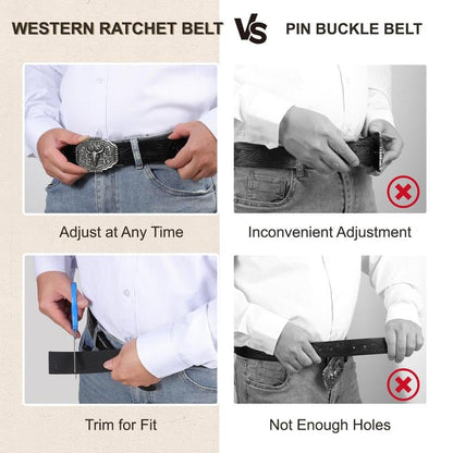 🔥LAST DAY 49% OFF - Adjustable Ratchet Western Belt (With Western Buckle)
