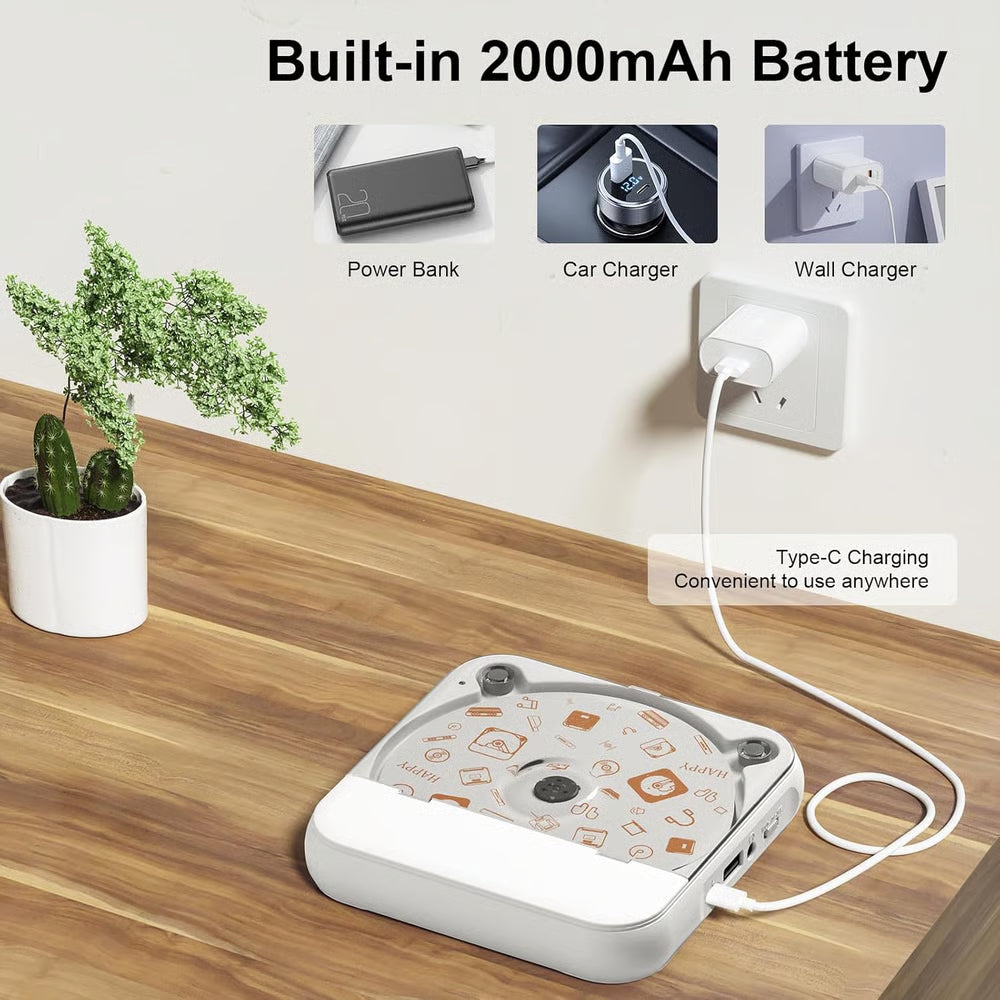 Portable Bluetooth CD Player - Halloween & Christmas SALE: 30% OFF!