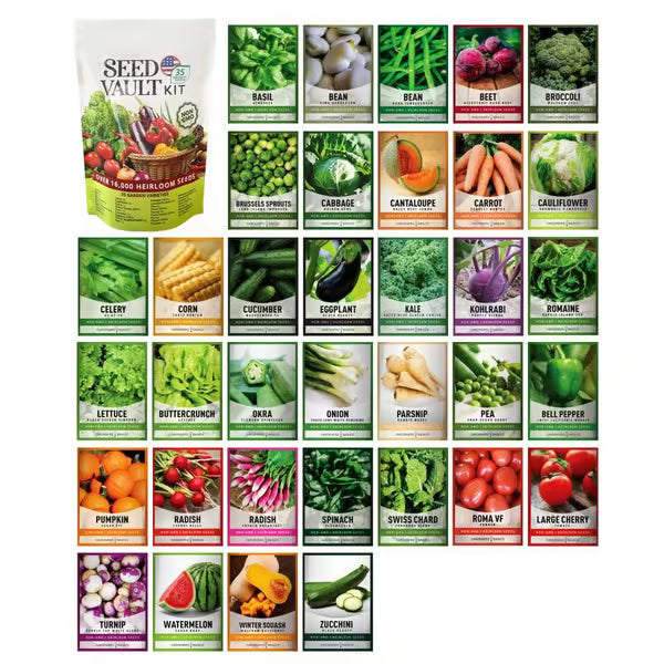 Vegetable Seed Vault Kit | 35 Variety Pack
