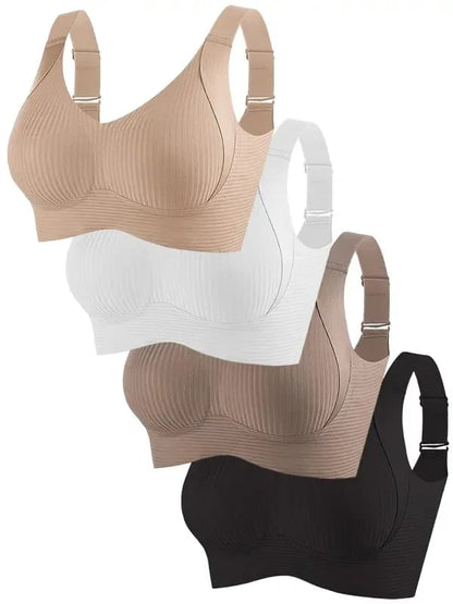 🔥Buy 1 Get 3 Packs - Women's Ribbed Push Up Adjustable Wireless Bra
