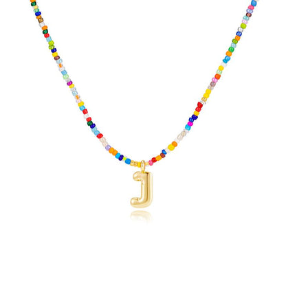 Custom Beaded Initial Necklace