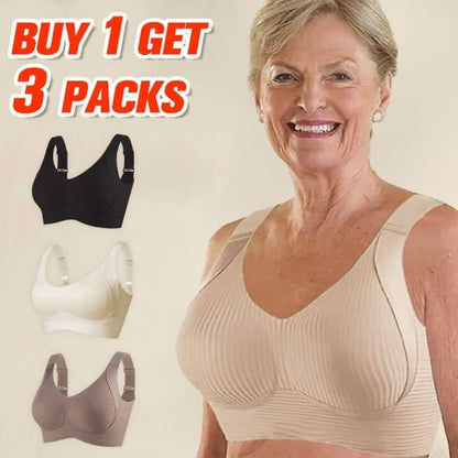 🔥Buy 1 Get 3 Packs - Women's Ribbed Push Up Adjustable Wireless Bra