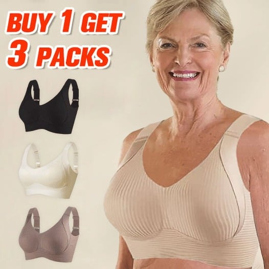 🔥Buy 1 Get 3 Packs - Women's Ribbed Push Up Adjustable Wireless Bra