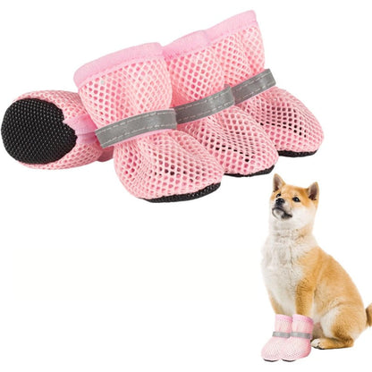 All-Season Breathable Mesh Dog Boots (4 Pcs)