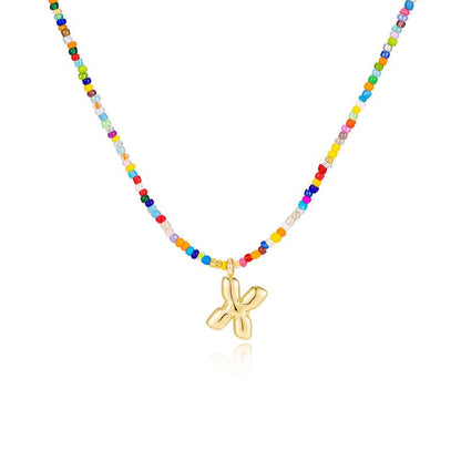 Custom Beaded Initial Necklace