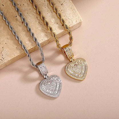 💖Last Day Sale 49% OFF💖Cubic Diamond Heart Pendant Necklace