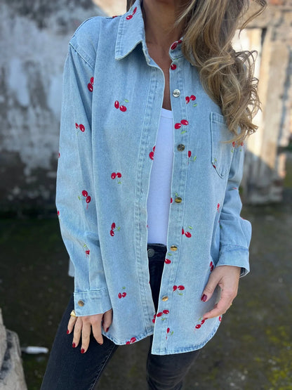 Women's Denim Cherry Coat