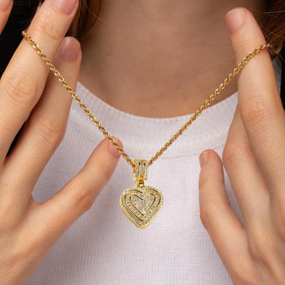 💖Last Day Sale 49% OFF💖Cubic Diamond Heart Pendant Necklace